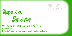 maria szita business card
